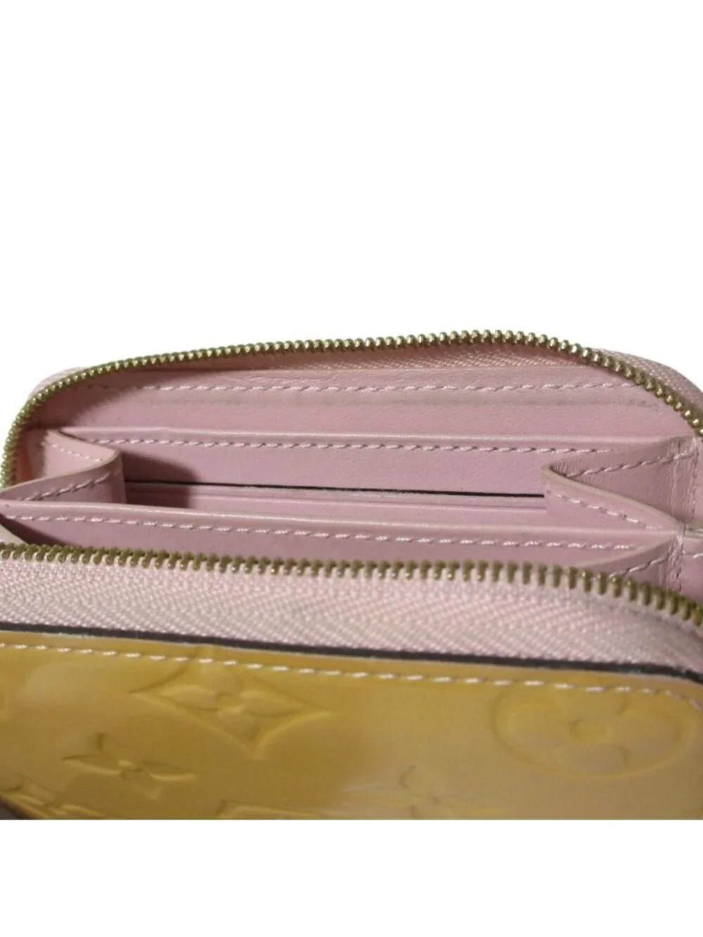 Louis Vuitton Monogram Vernis Zippy Coin Purse Wallet Beige
